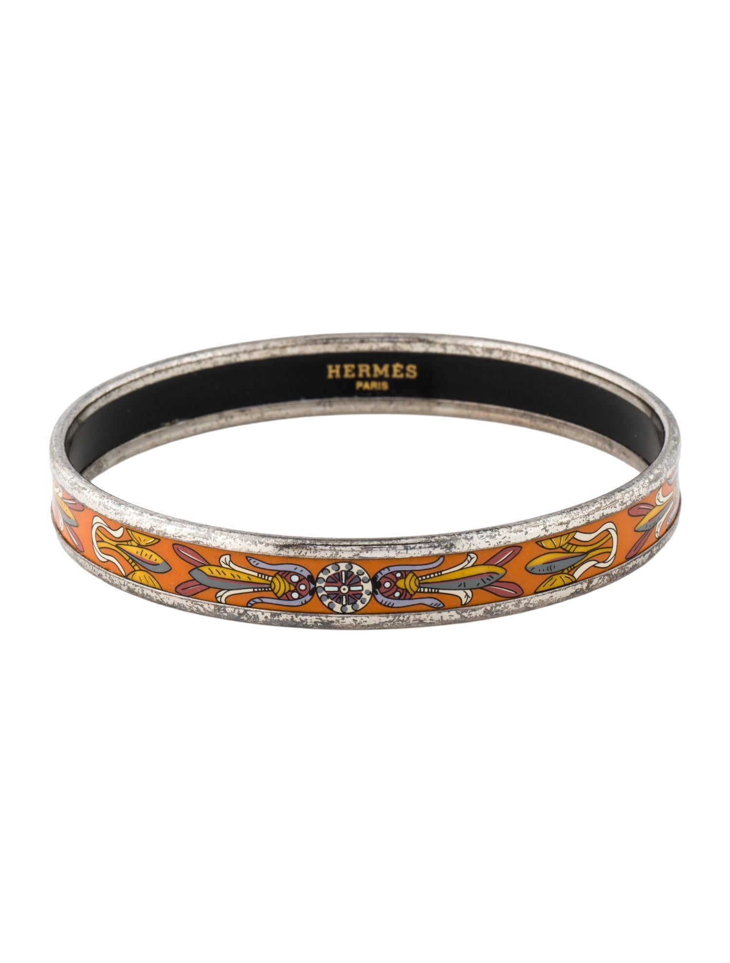 Hermès Narrow Enamel Bangle Bracelet