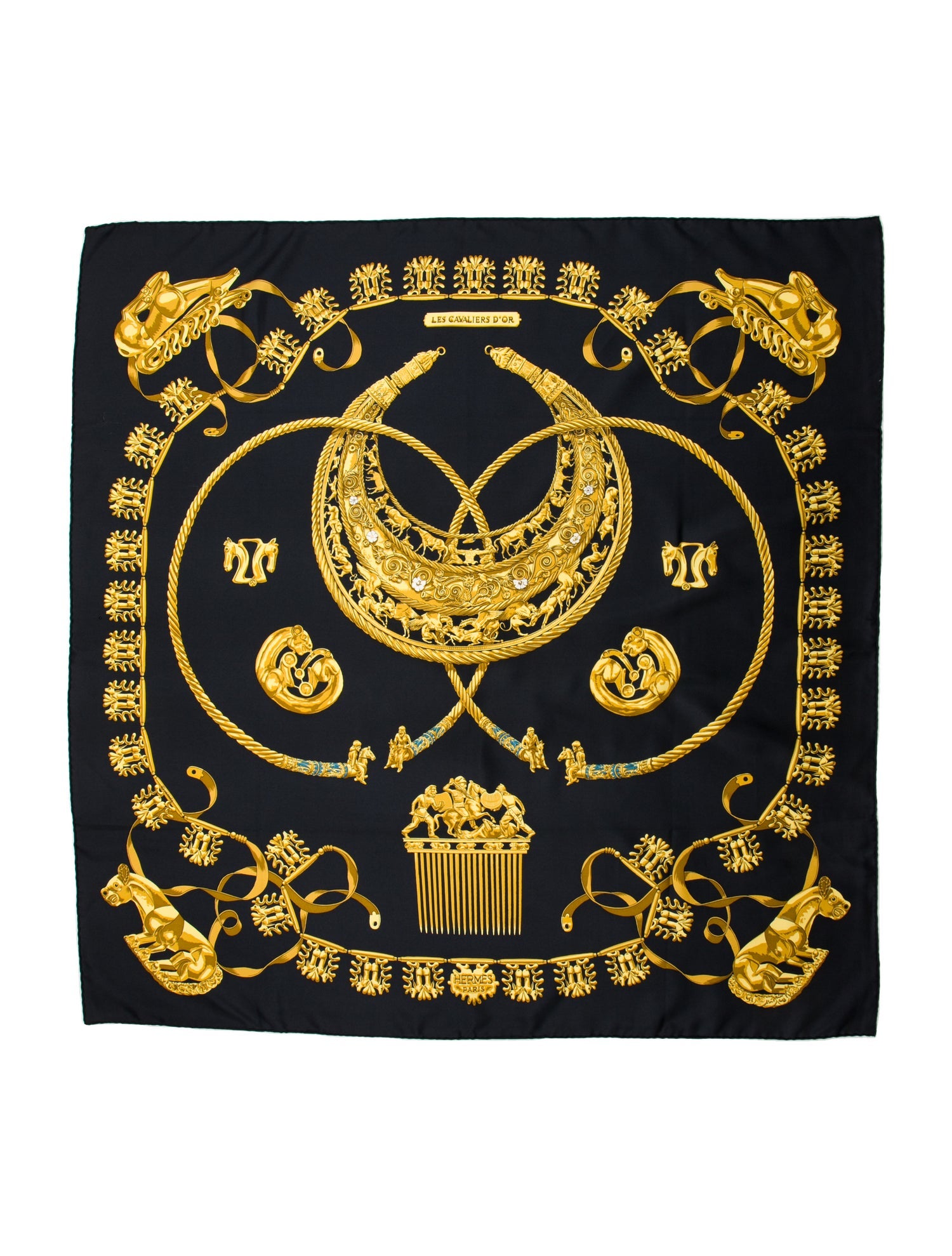 Hermès Les Cavaliers d'Or Silk Scarf