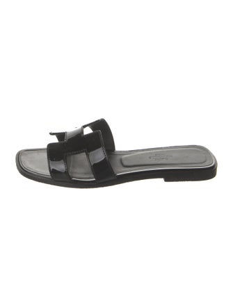 Hermès Oran Patent Leather Slides