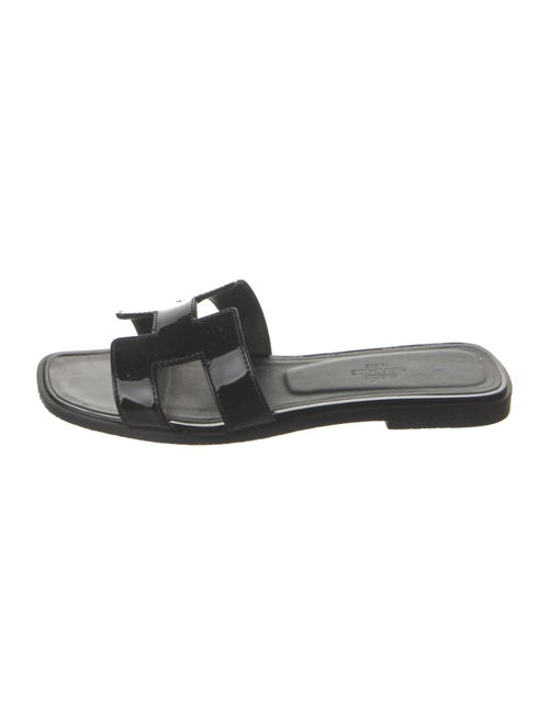 Hermès Oran Patent Leather Slides