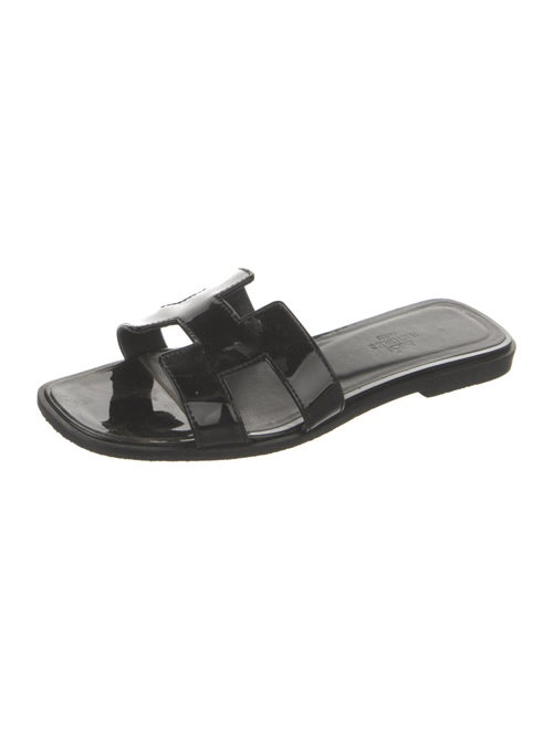 Hermès Oran Patent Leather Slides