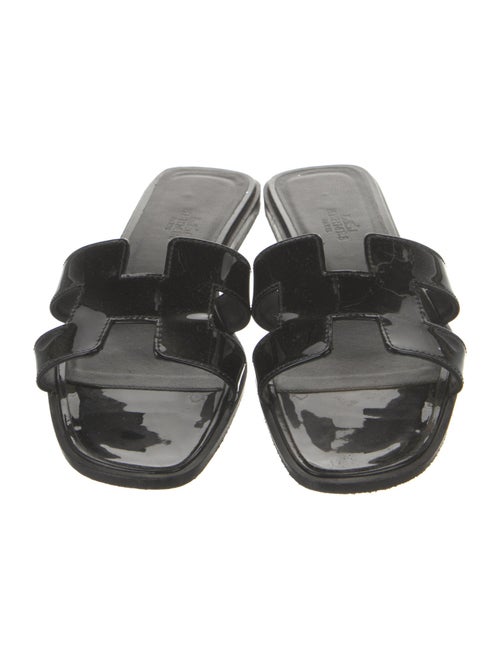 Hermès Oran Patent Leather Slides
