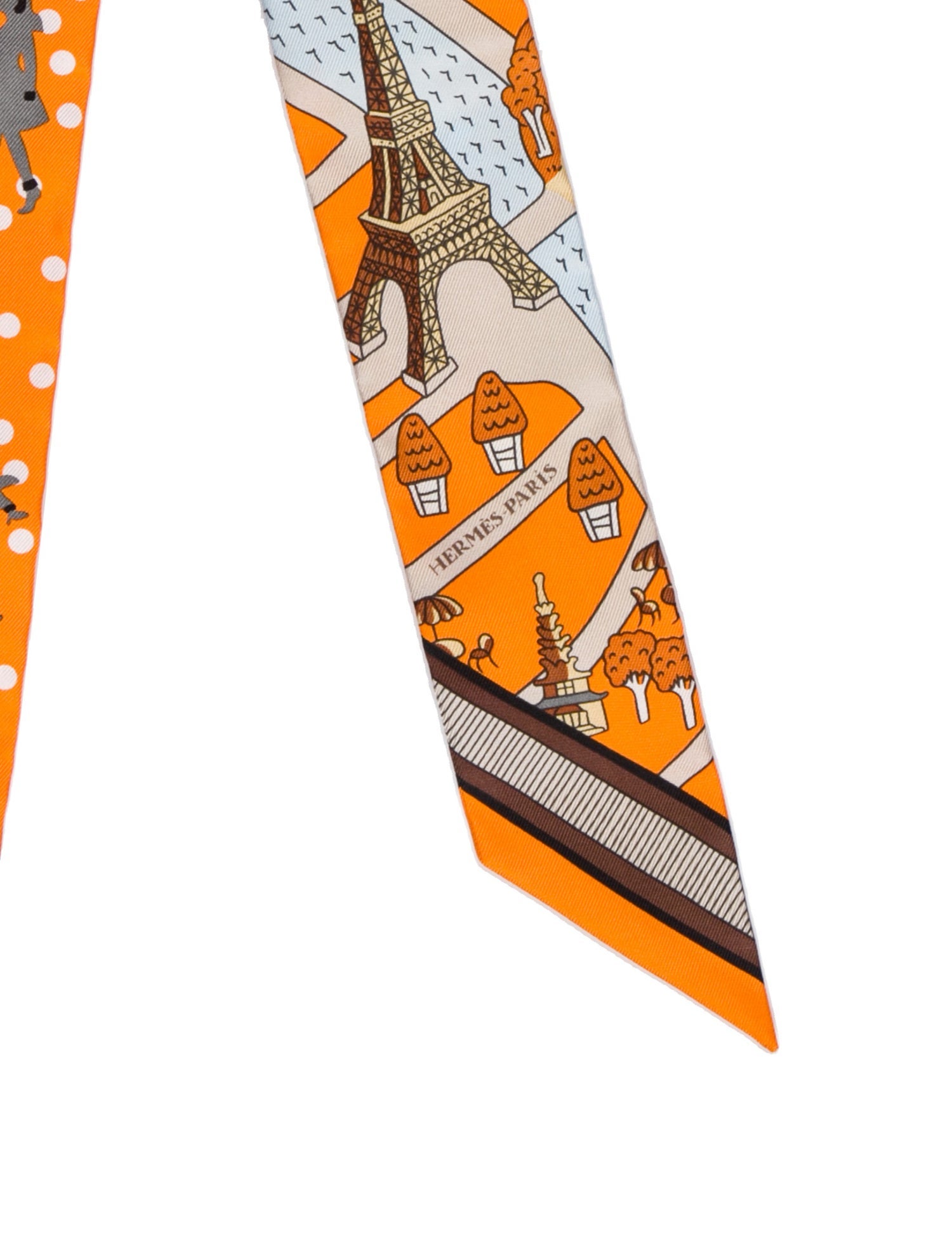 Hermès Les Nouveaux Amoureux de Paris Silk Twilly Scarf