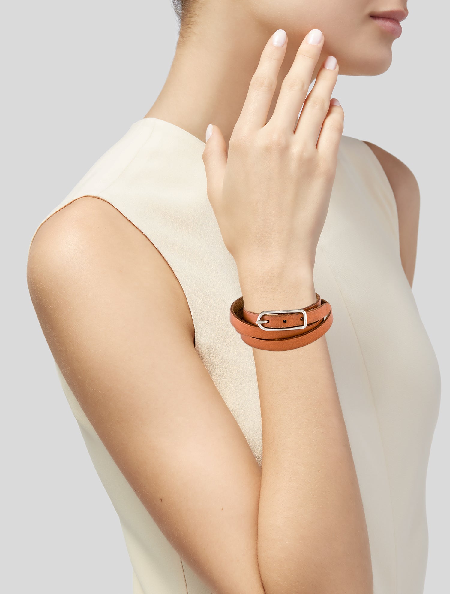 Hermès Leather Hapi Triple Wrap Bracelet