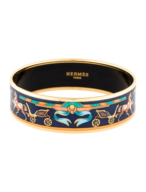 Hermès Wide Printed Enamel Bangle