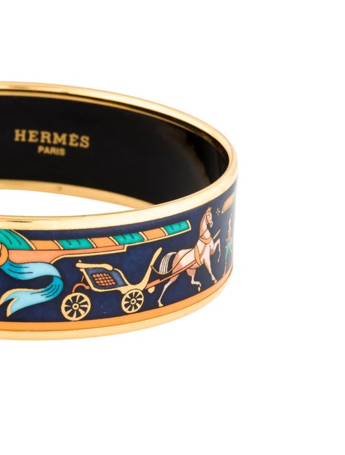 Hermès Wide Printed Enamel Bangle