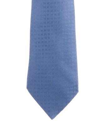Hermès Façonnée H Silk Tie
