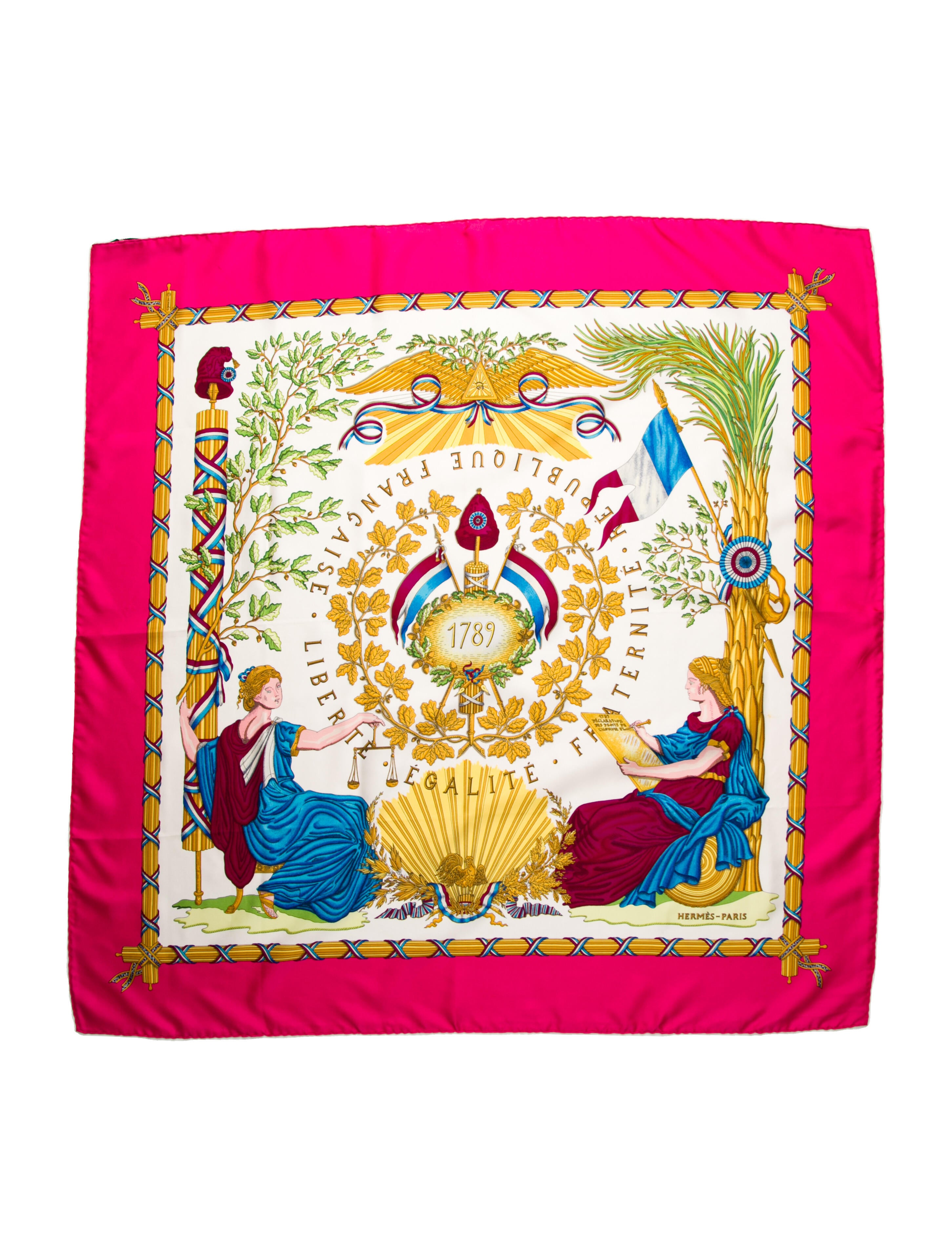 Hermès Republique Francaise Liberte Egalite Fraternite 1789 Silk Scarf