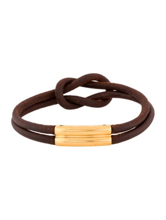 Hermès Leather Atame Knot Bangle Bracelet