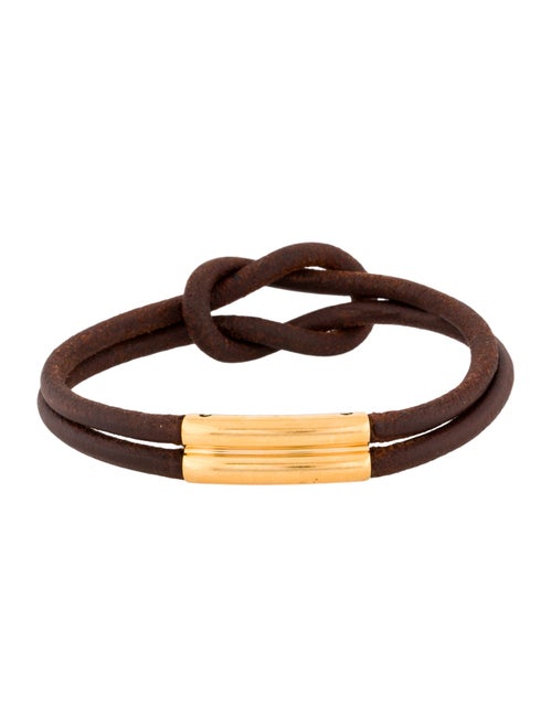 Hermès Leather Atame Knot Bangle Bracelet