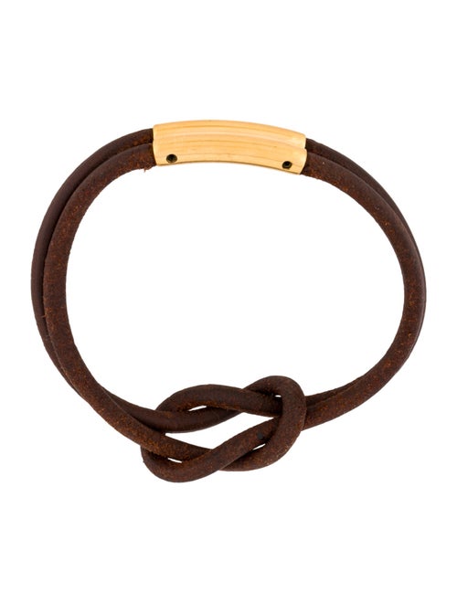 Hermès Leather Atame Knot Bangle Bracelet