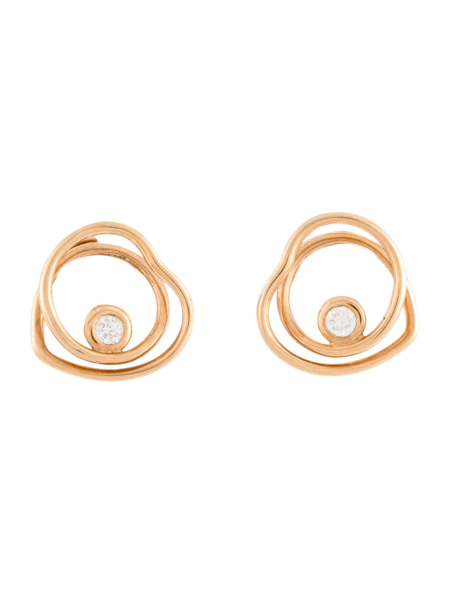 Hermès 18K Diamond Vertige Cœur Stud Earrings