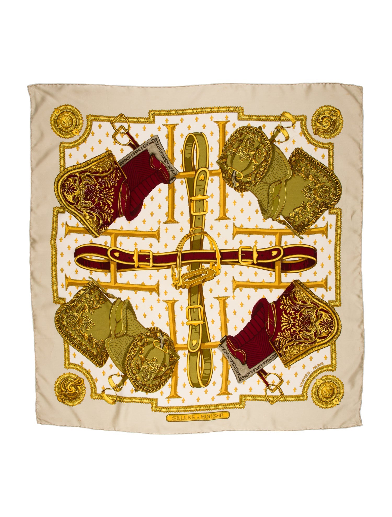 Hermès Selles A Housse Silk Scarf