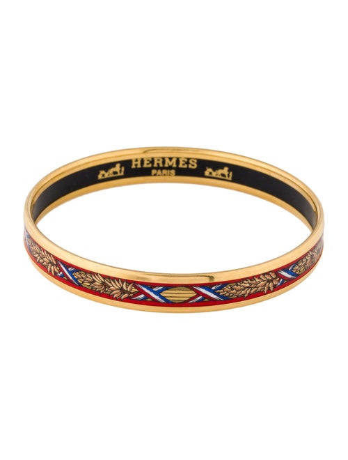Hermès Narrow Enamel Bangle Bracelet