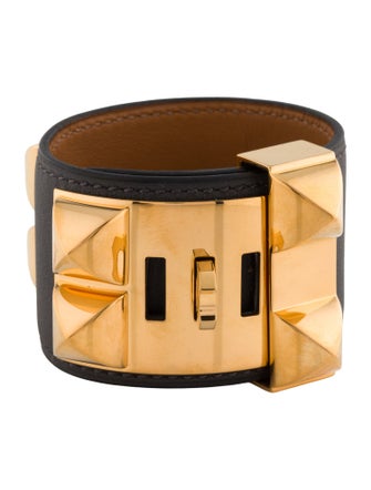 Hermès Leather Collier De Chien Wrap Bracelet