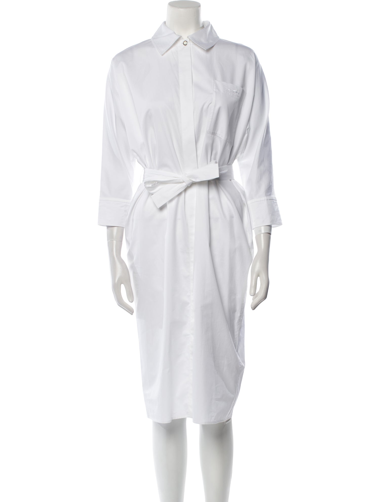 Hermès Robe Chemise Midi Length Dress