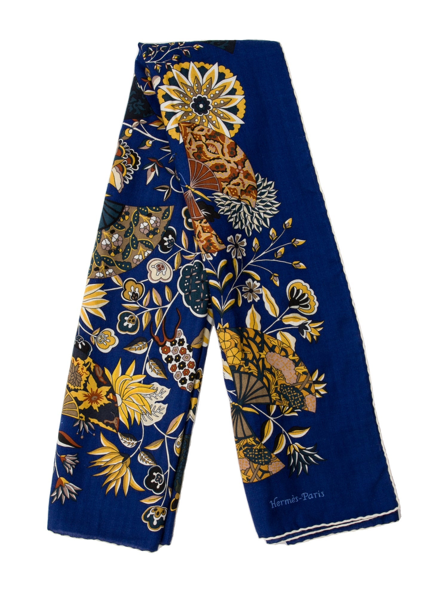 Hermès Fleurs et Papillons de Tissues Cashmere Shawl