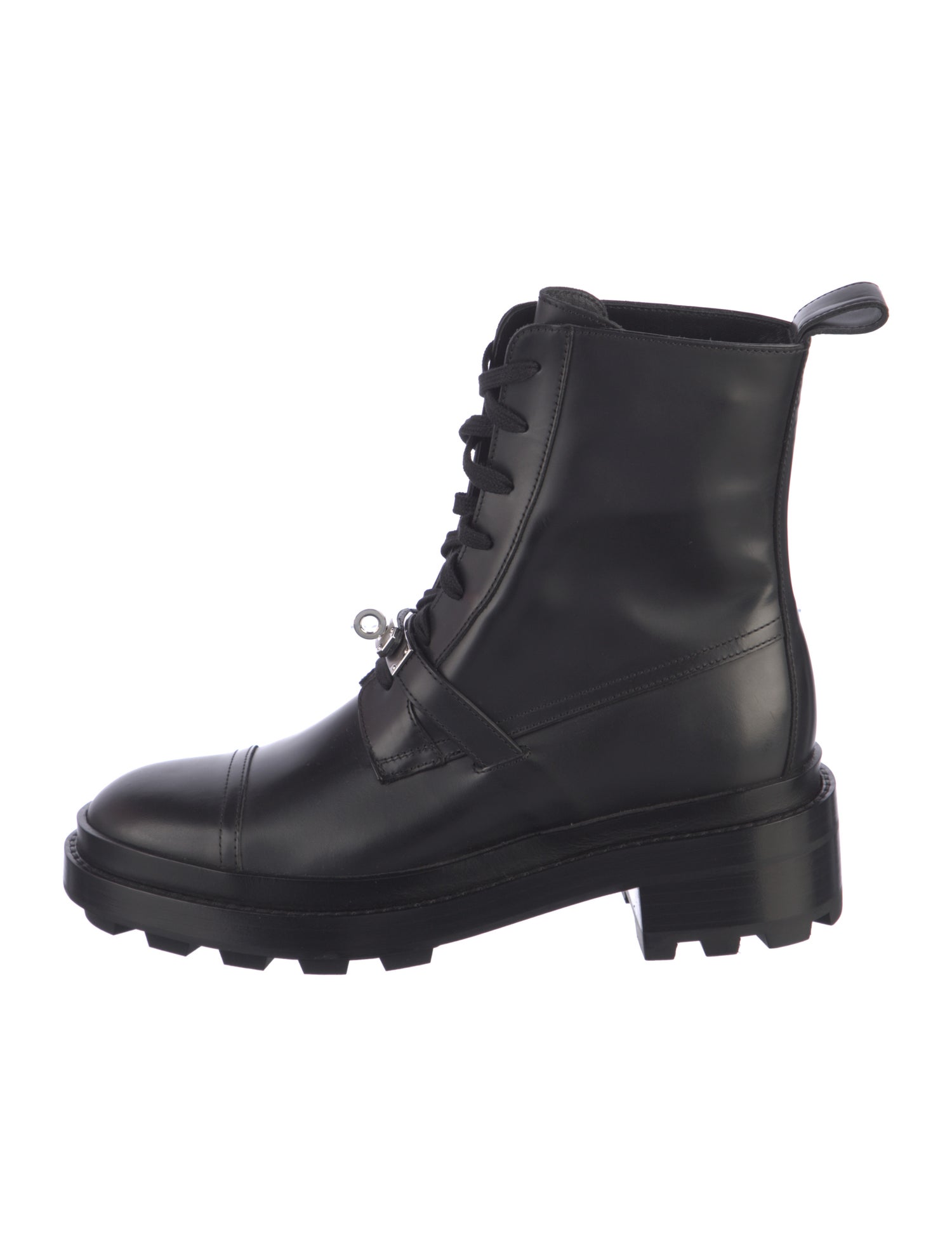 Hermès Funk Leather Combat Boots