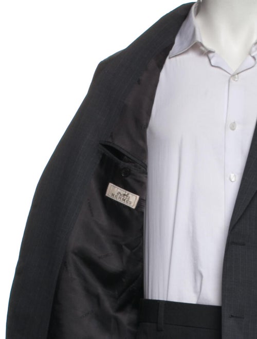 Hermès Wool Leather Trim Embellishment Blazer