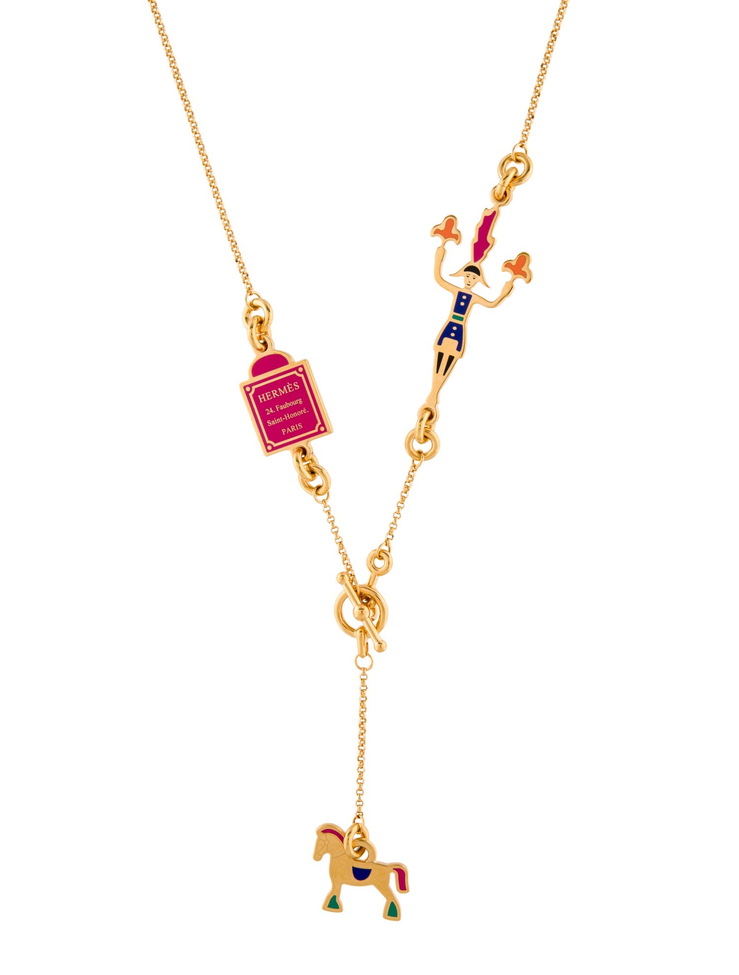 Hermès Grande Parade Cheval Enamel Necklace