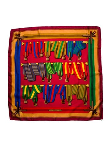 Hermès Scarves and Shawls Les Sangles Silk Scarf 90cm