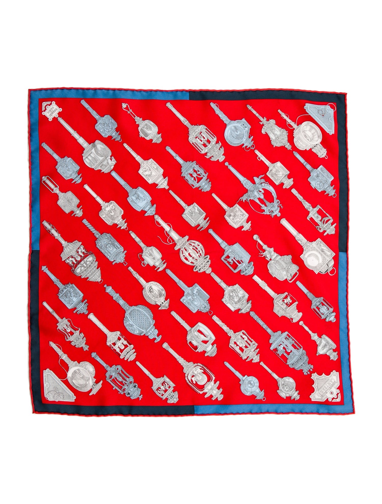 Hermès Merveilleuses Lanternes Pocket Square Silk Scarf