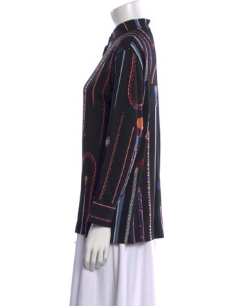Hermès Printed Long Sleeve Button-Up Top