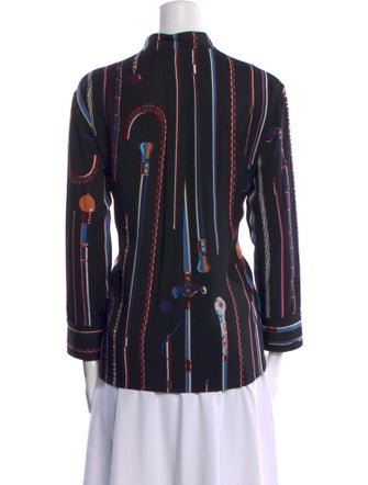 Hermès Printed Long Sleeve Button-Up Top