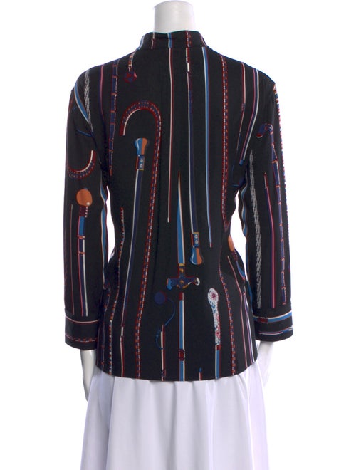 Hermès Printed Long Sleeve Button-Up Top