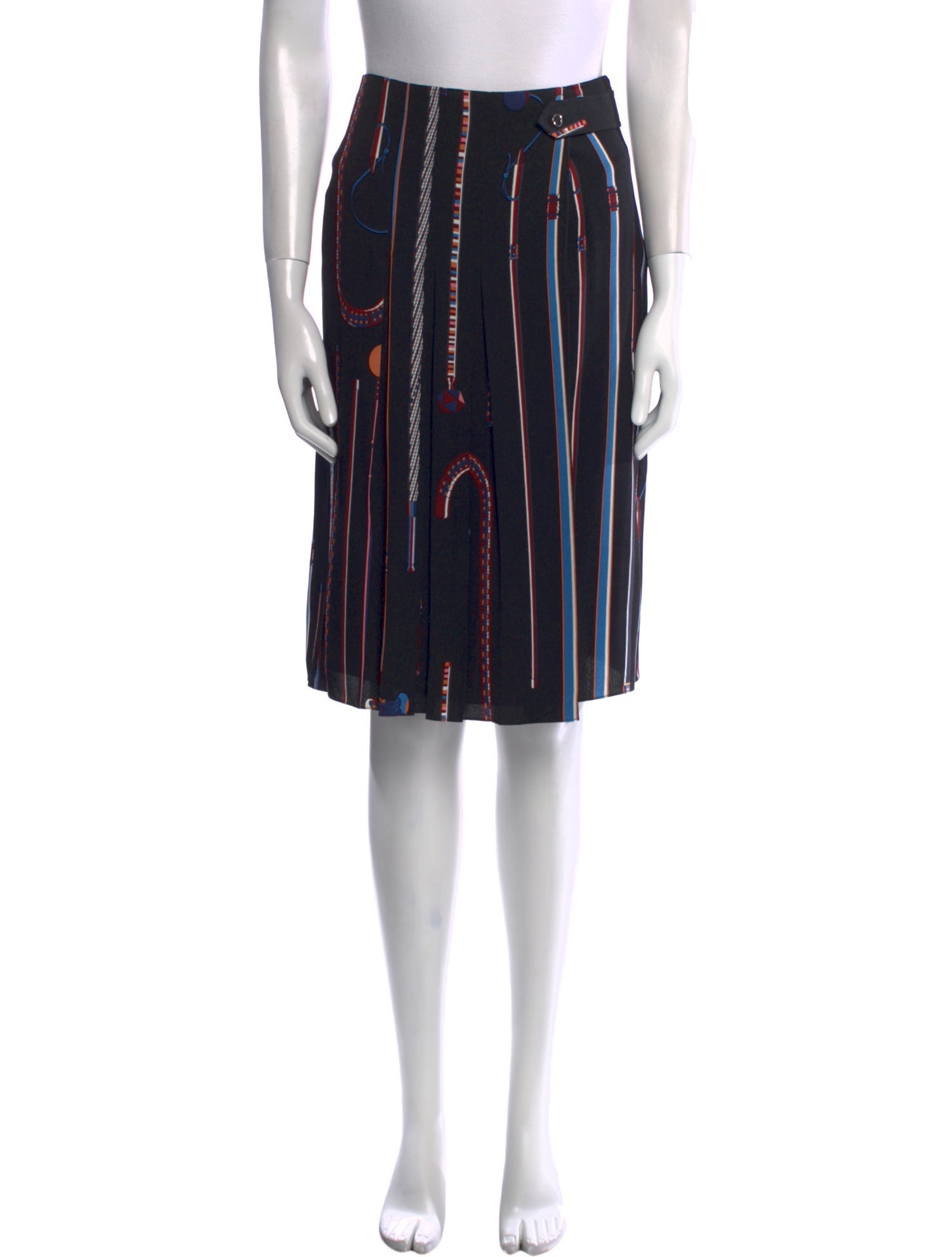 Hermès Silk Knee-Length Skirt