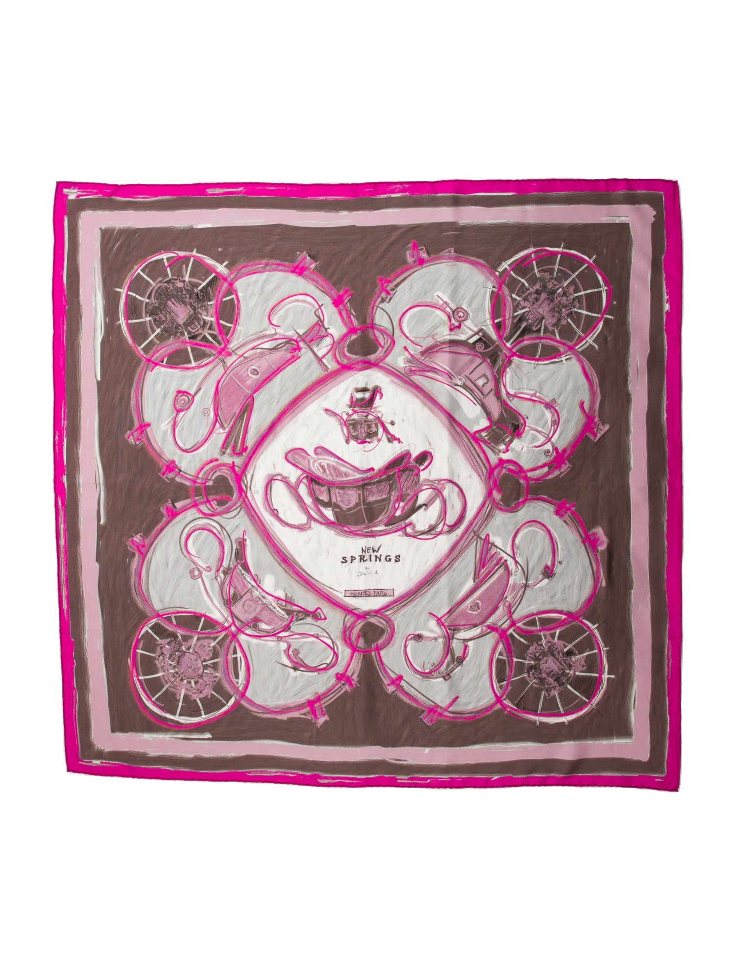 Hermès New Springs Silk Scarf