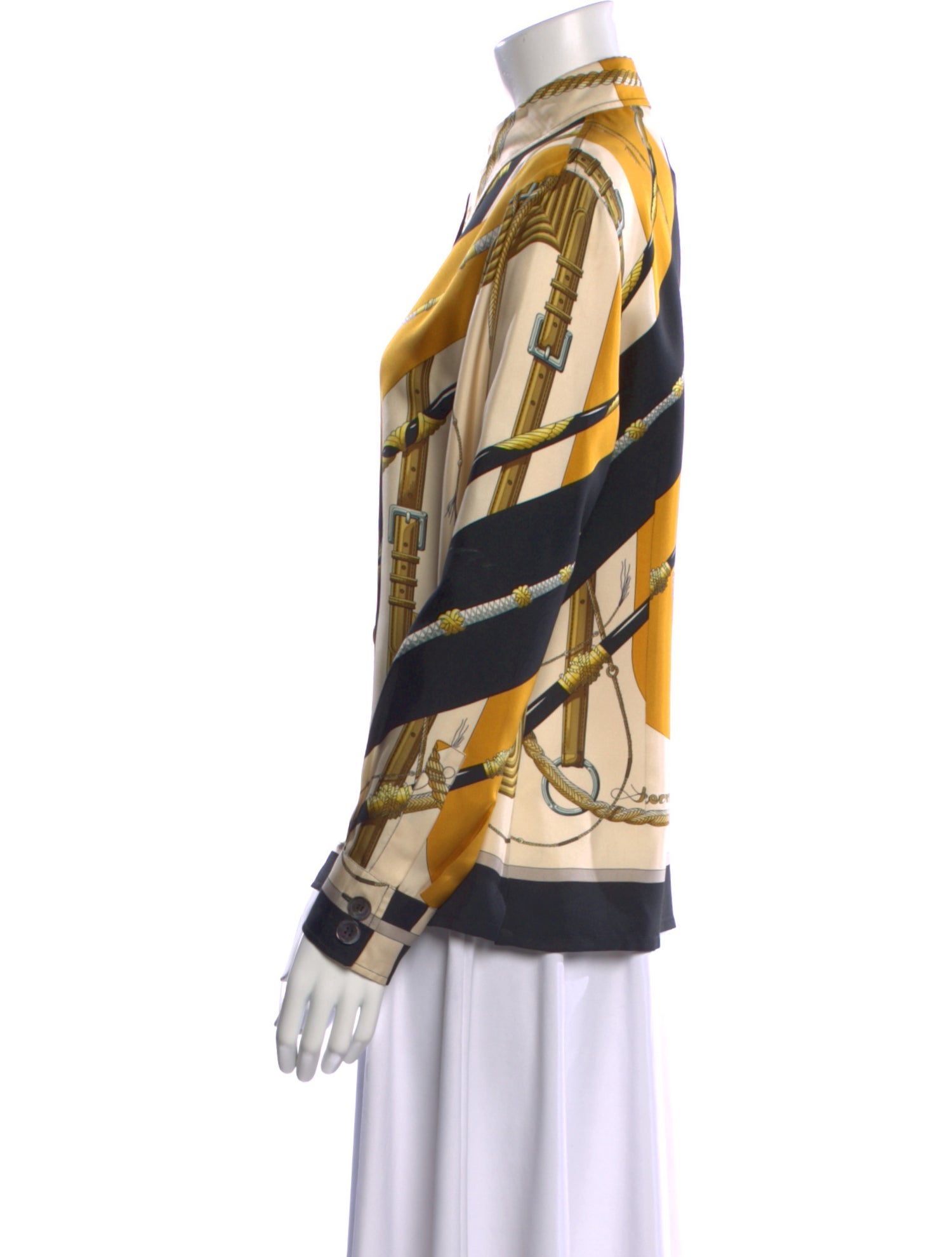 Hermès Vintage Late 1980's - Early 1990's Button-Up Top