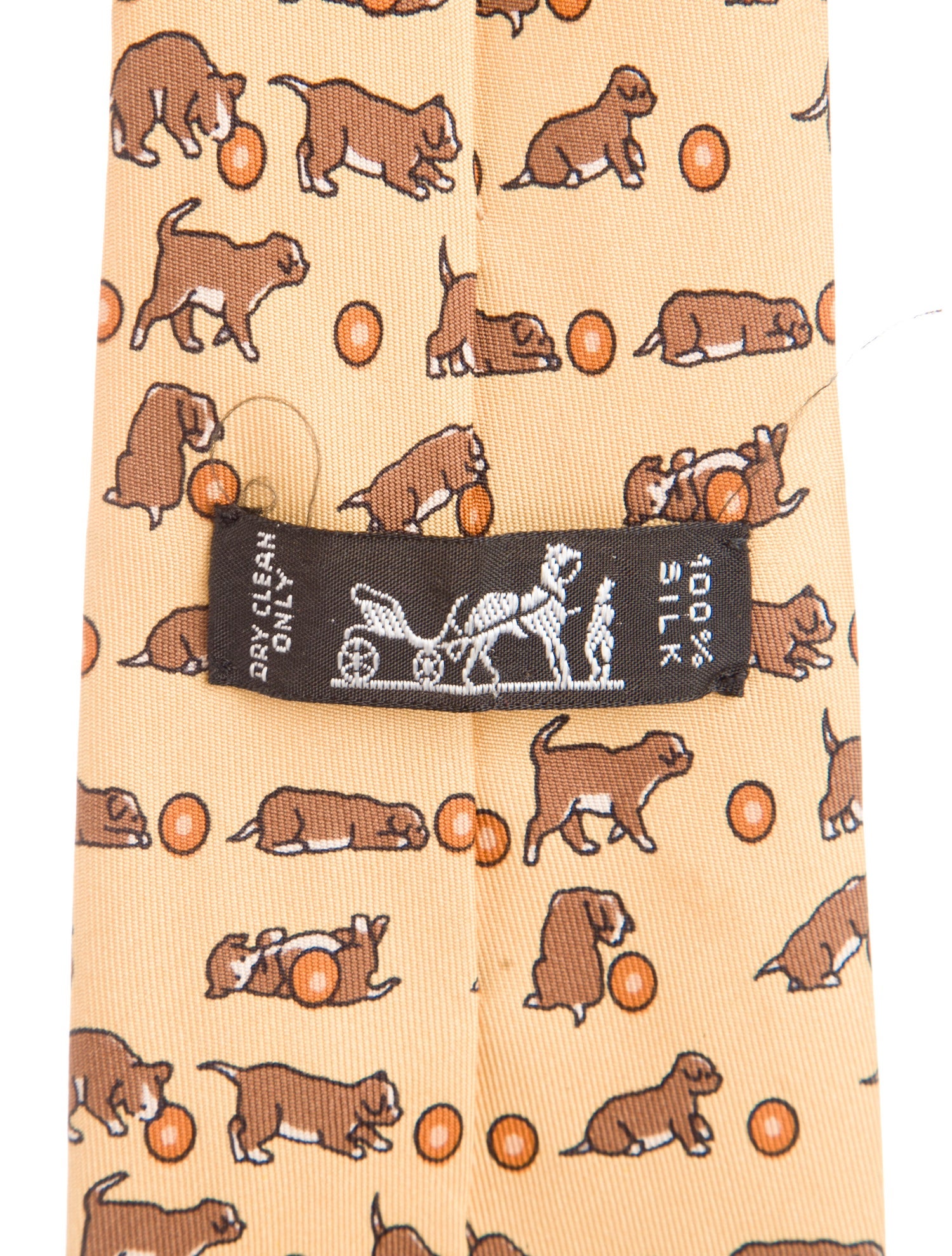 Hermès Puppy Print Silk Tie