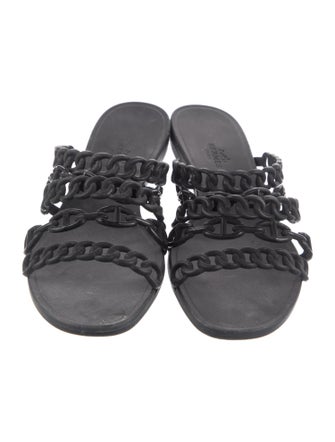 Hermès Nude Chaîne d'Ancre Insignia Slides