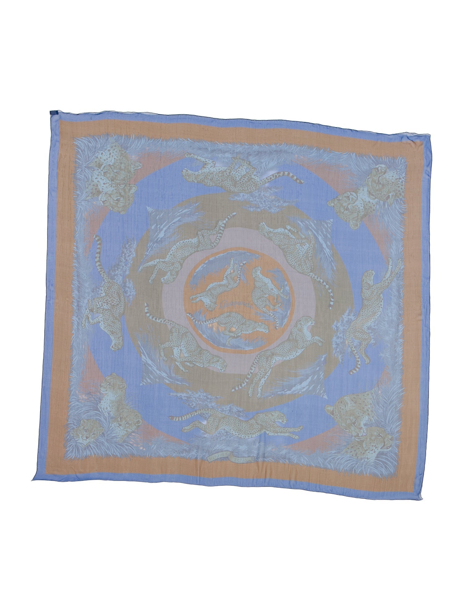 Hermès Guepards Mousseline Silk Shawl