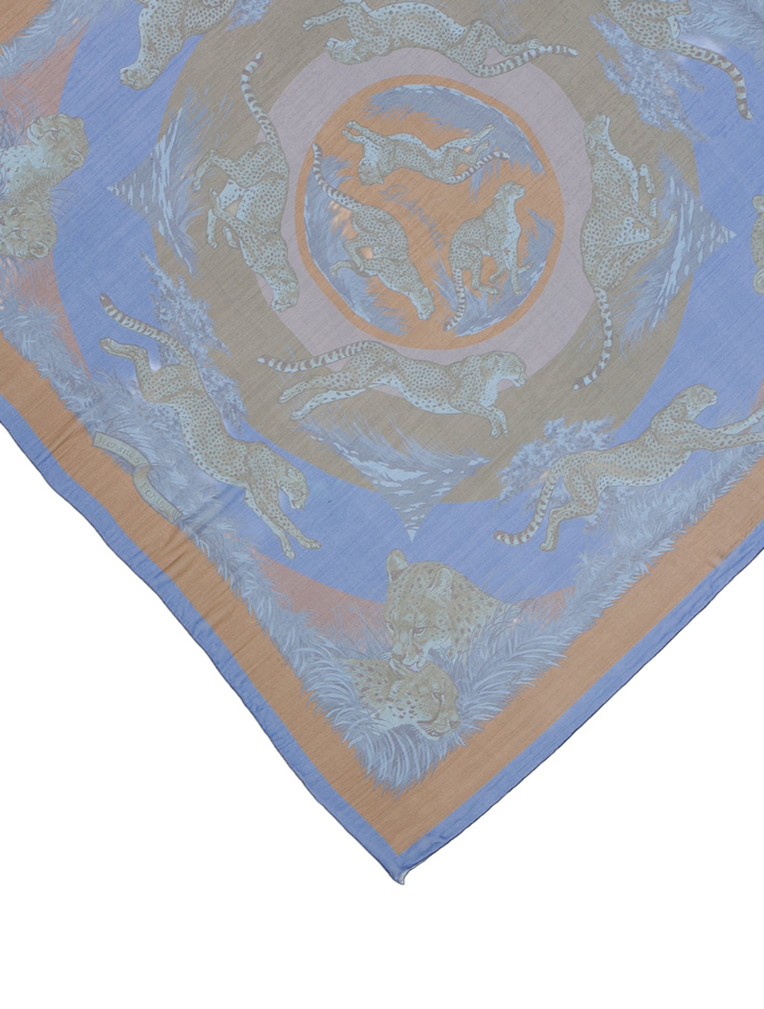 Hermès Guepards Mousseline Silk Shawl