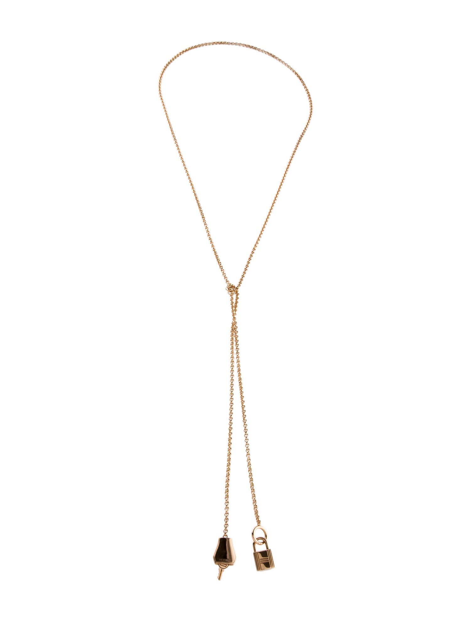 Hermès 18K Kelly Clochette Long Lariat Necklace
