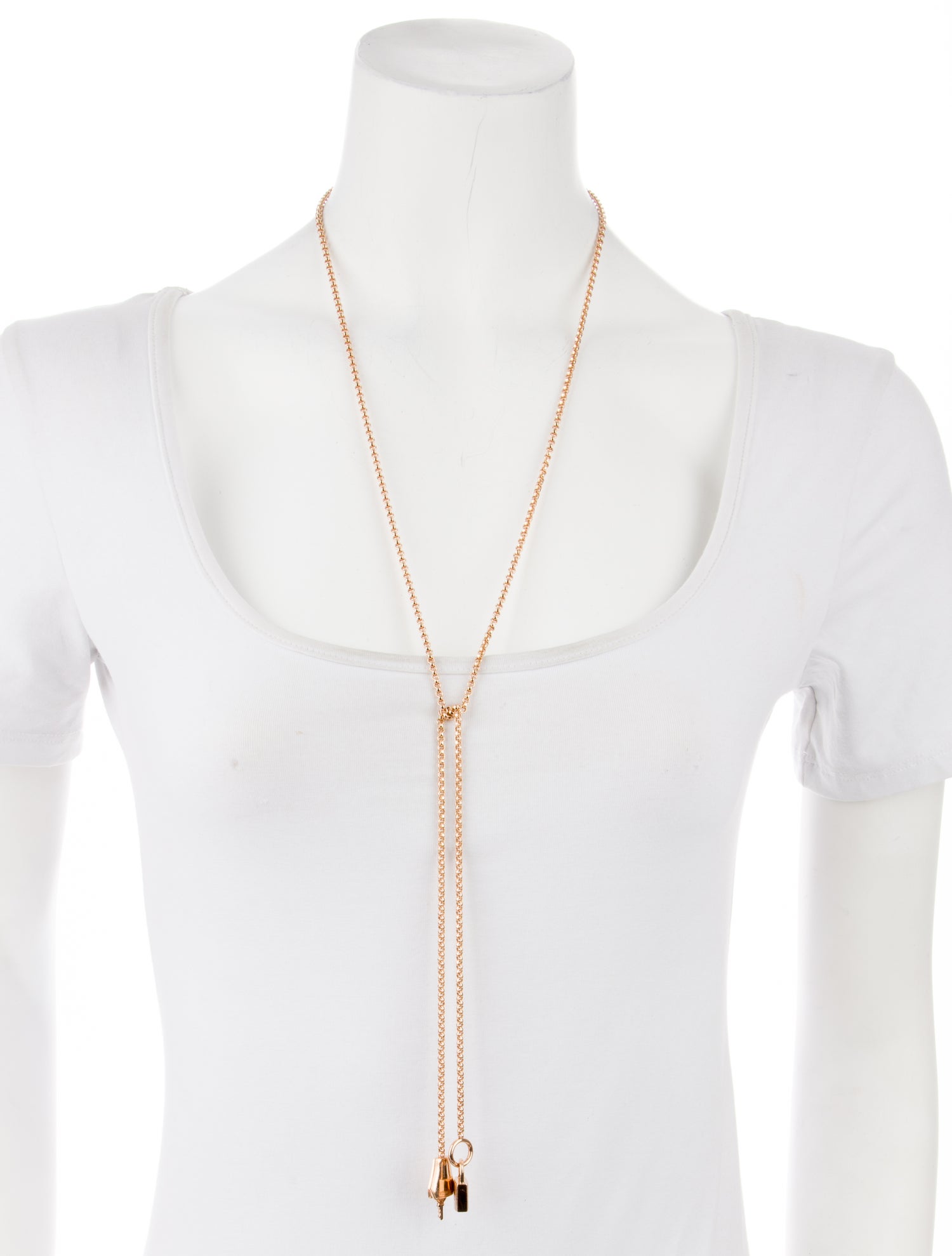 Hermès 18K Kelly Clochette Long Lariat Necklace