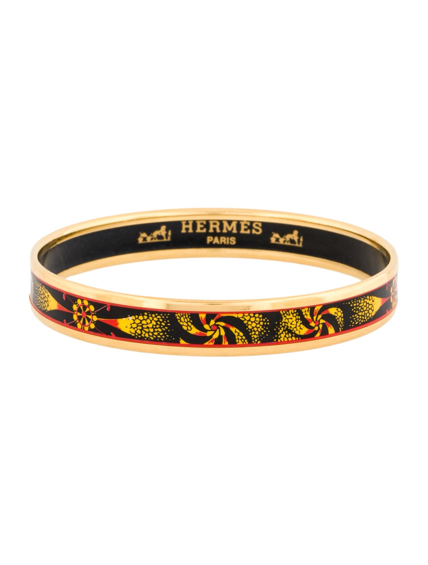 Hermès Enamel Narrow Bangle Bracelet