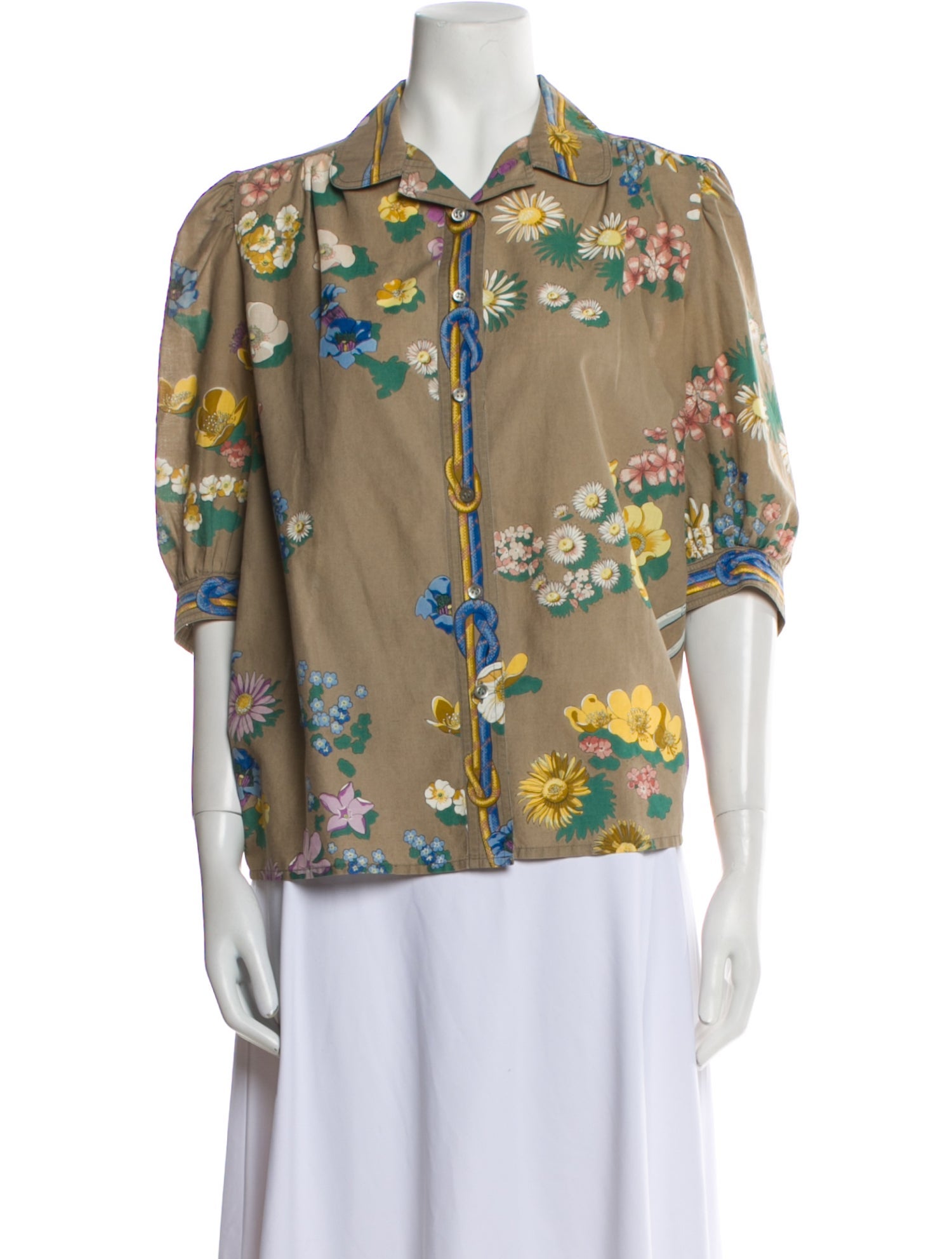 Hermès Vintage 1980's Button-Up Top