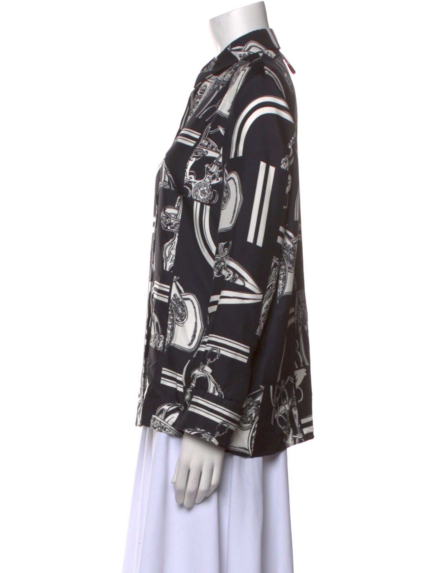 Hermès 2024 Silk Button-Up Top