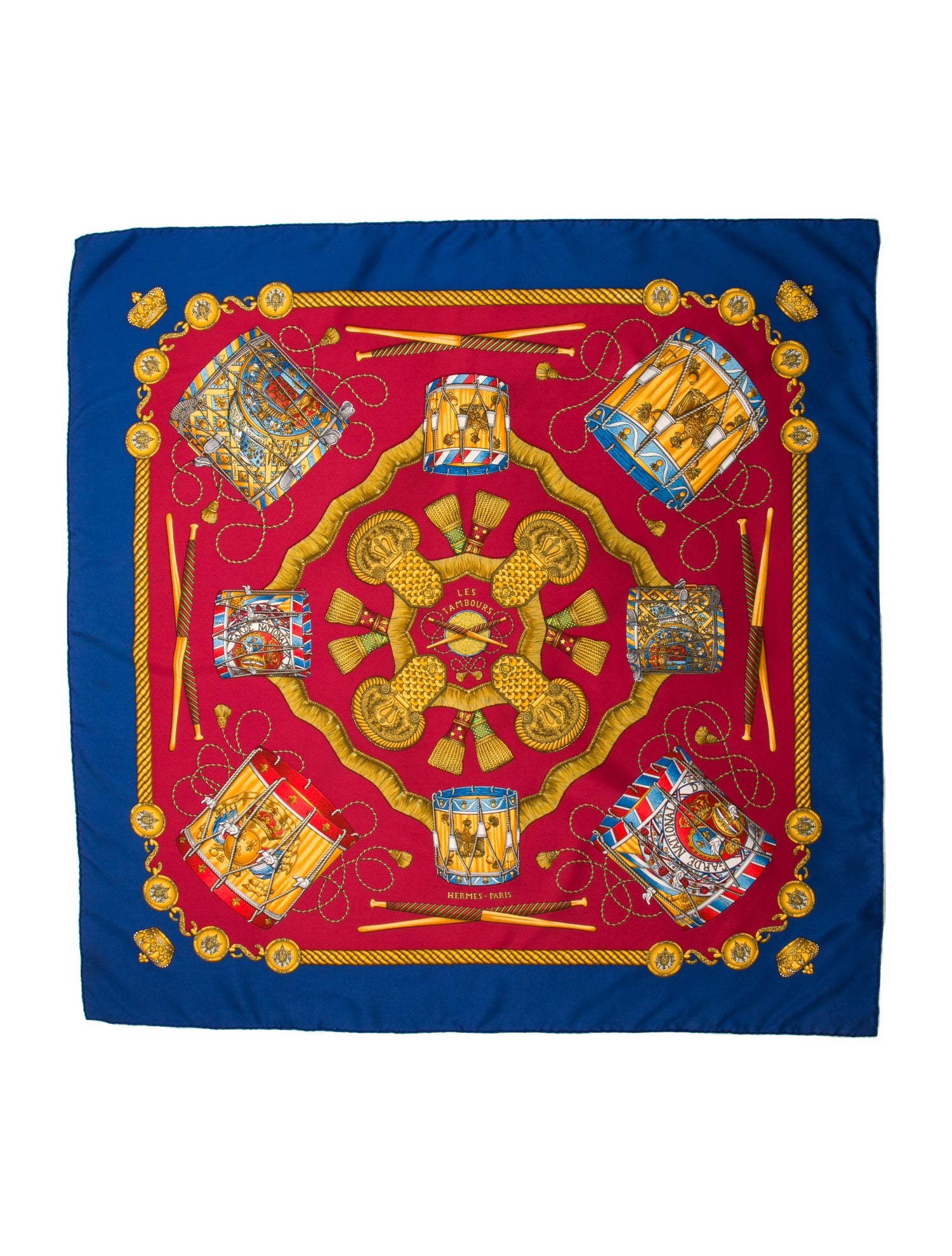 Hermès Les Tambours Silk Scarf
