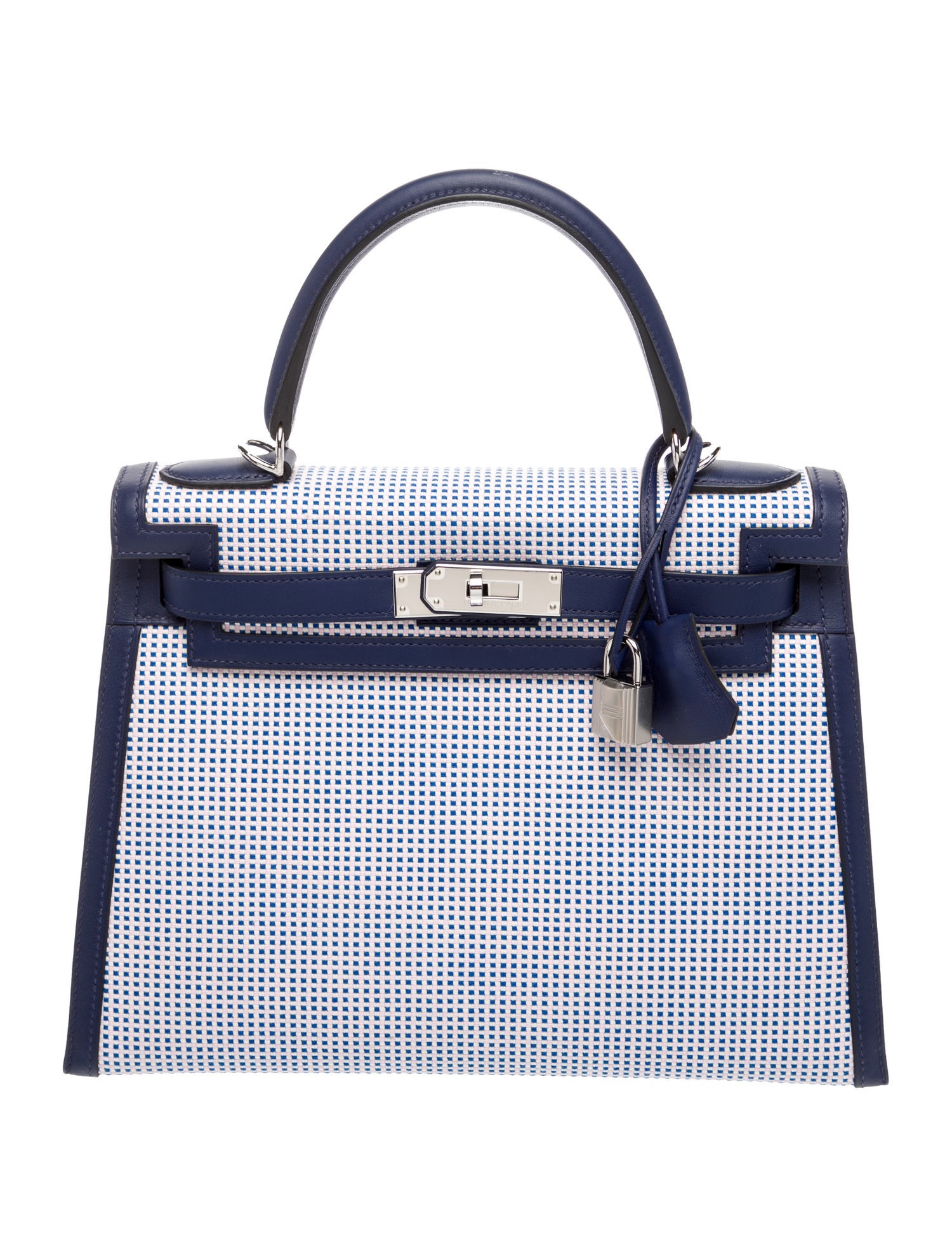 Hermès 2022 Toile Quadrille & Swift Kelly II Sellier 28