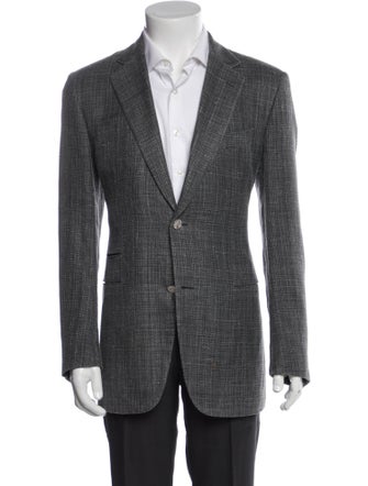 Hermès Hemp Plaid Print Blazer