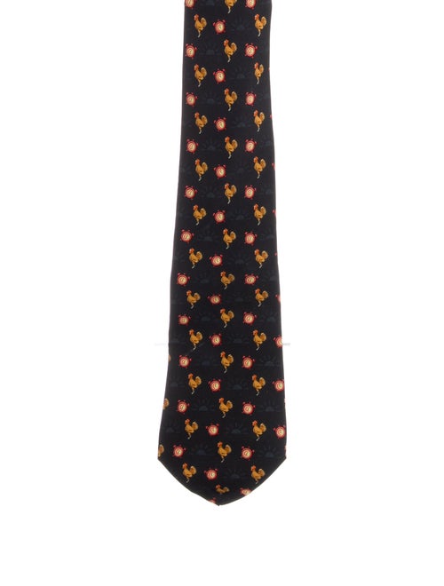Hermès Rooster Print Silk Tie