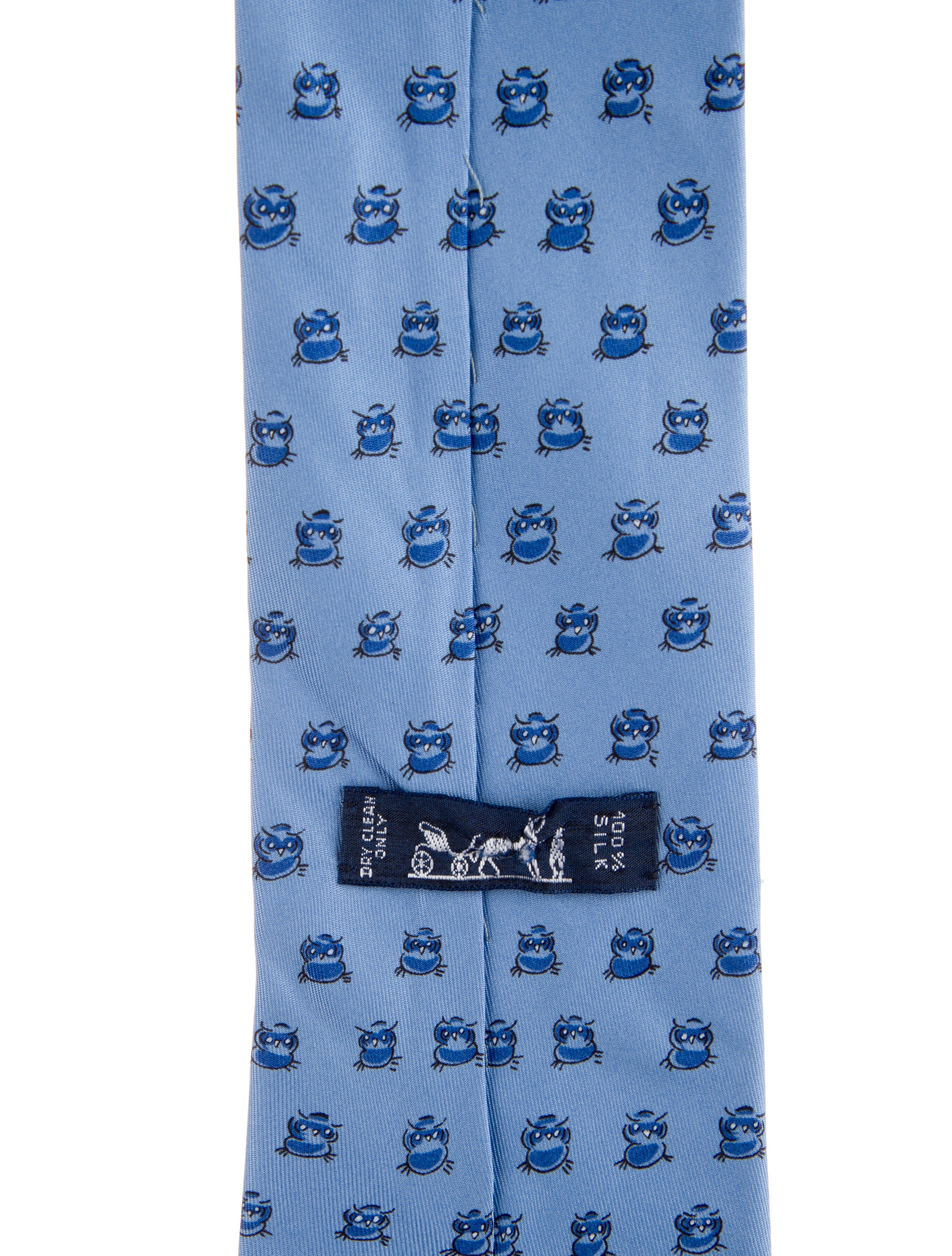 Hermès Owl Print Tie