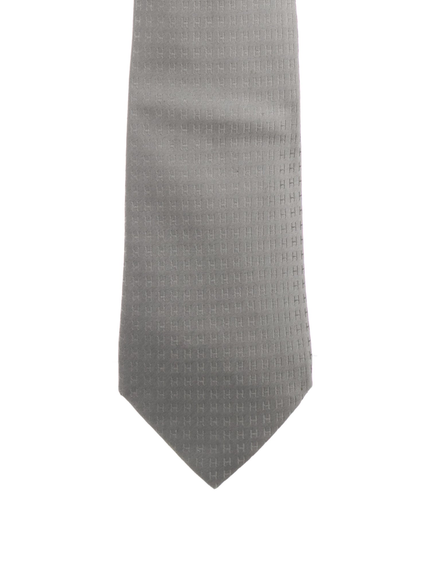Hermès Faconnee H Jacquard Silk Tie