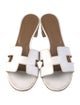 Hermès H Logo Leather Slides