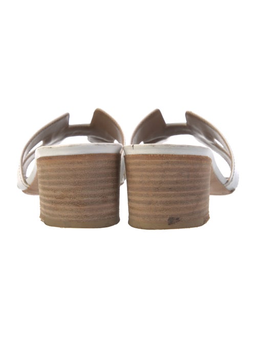 Hermès H Logo Leather Slides