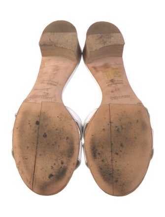 Hermès H Logo Leather Slides